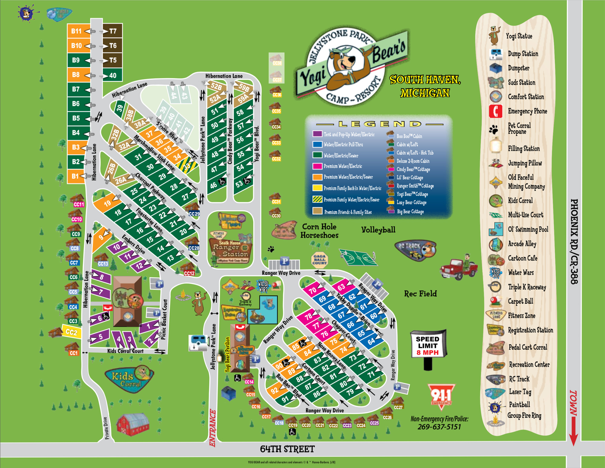 FINAL_JellystoneSouthHavenMaps2018-NEW Map of the Property | Yogi Bear's Jellystone Park™ Camp-Resort | South Haven, MI