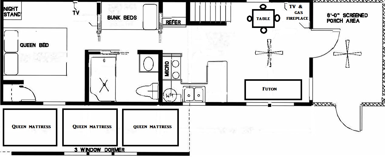 lazybear-plan Lazy Bear Campsite Cabin Plan | Yogi Bear's Jellystone Park™ Camp-Resort | South Haven, MI