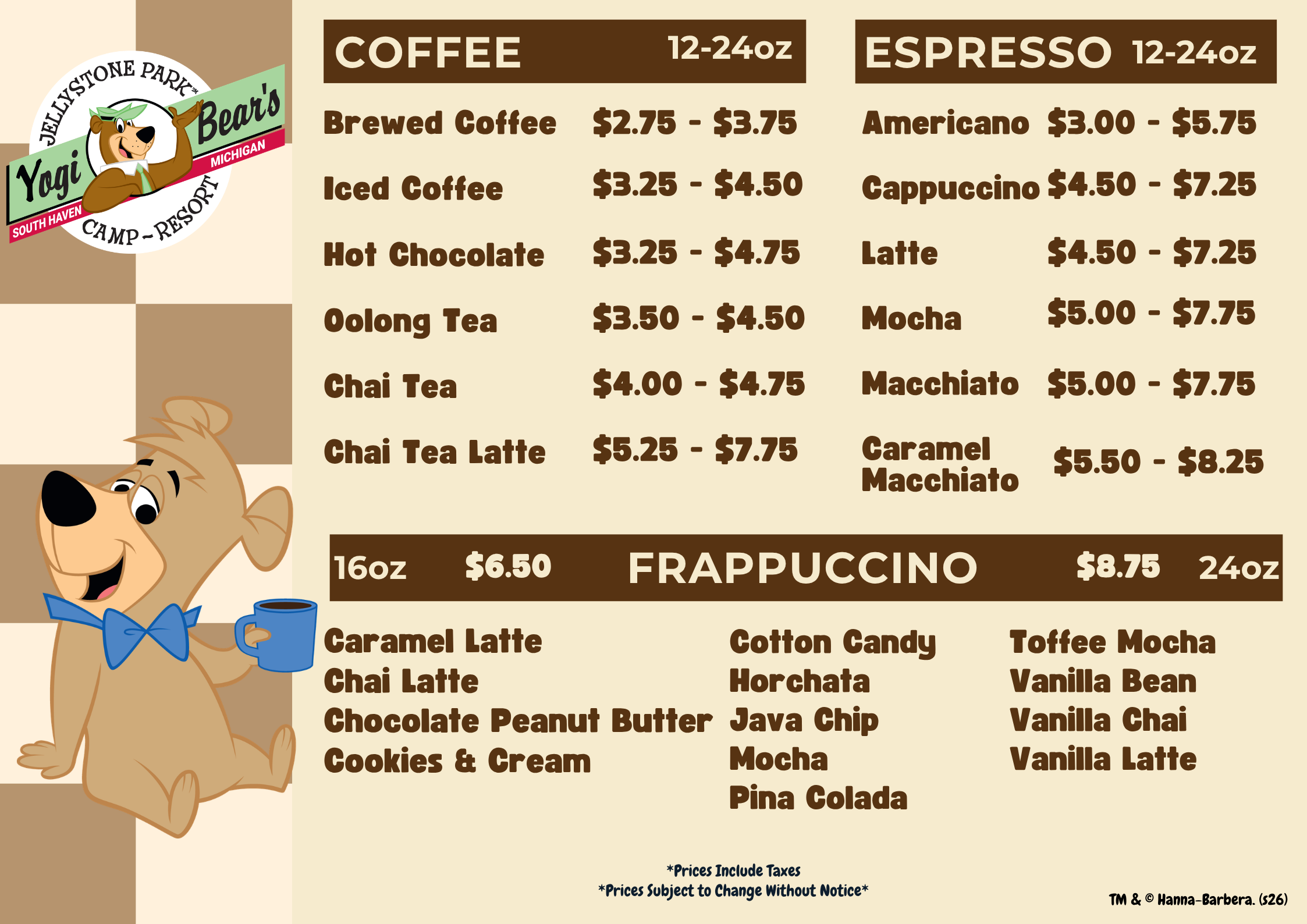 Coffee Menu