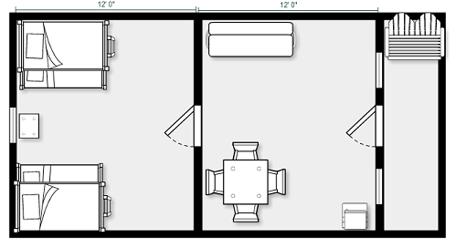 2-Room Cabin Plan