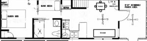 Lazy Bear Campsite Cabin Plan | Yogi Bear's Jellystone Park™ Camp-Resort | South Haven, MI