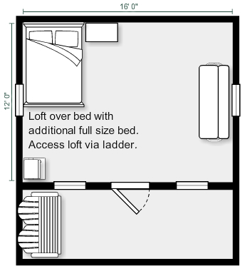 Regular Cabin with Loft Plan