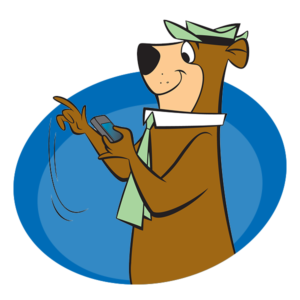Yogi Bear on Phone | Yogi Bear's Jellystone Park™ Camp-Resort | South Haven, MI