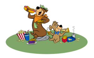 Yogi & Boo Boo Having A Picnic