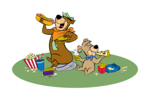 Yogi & Boo Boo Having A Picnic