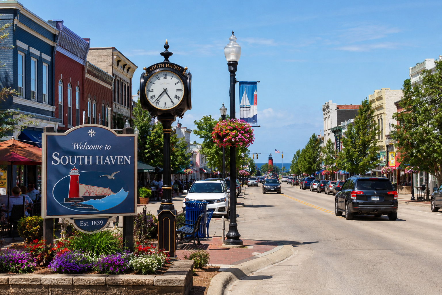 Downtown South Haven near Jellystone Park South Haven