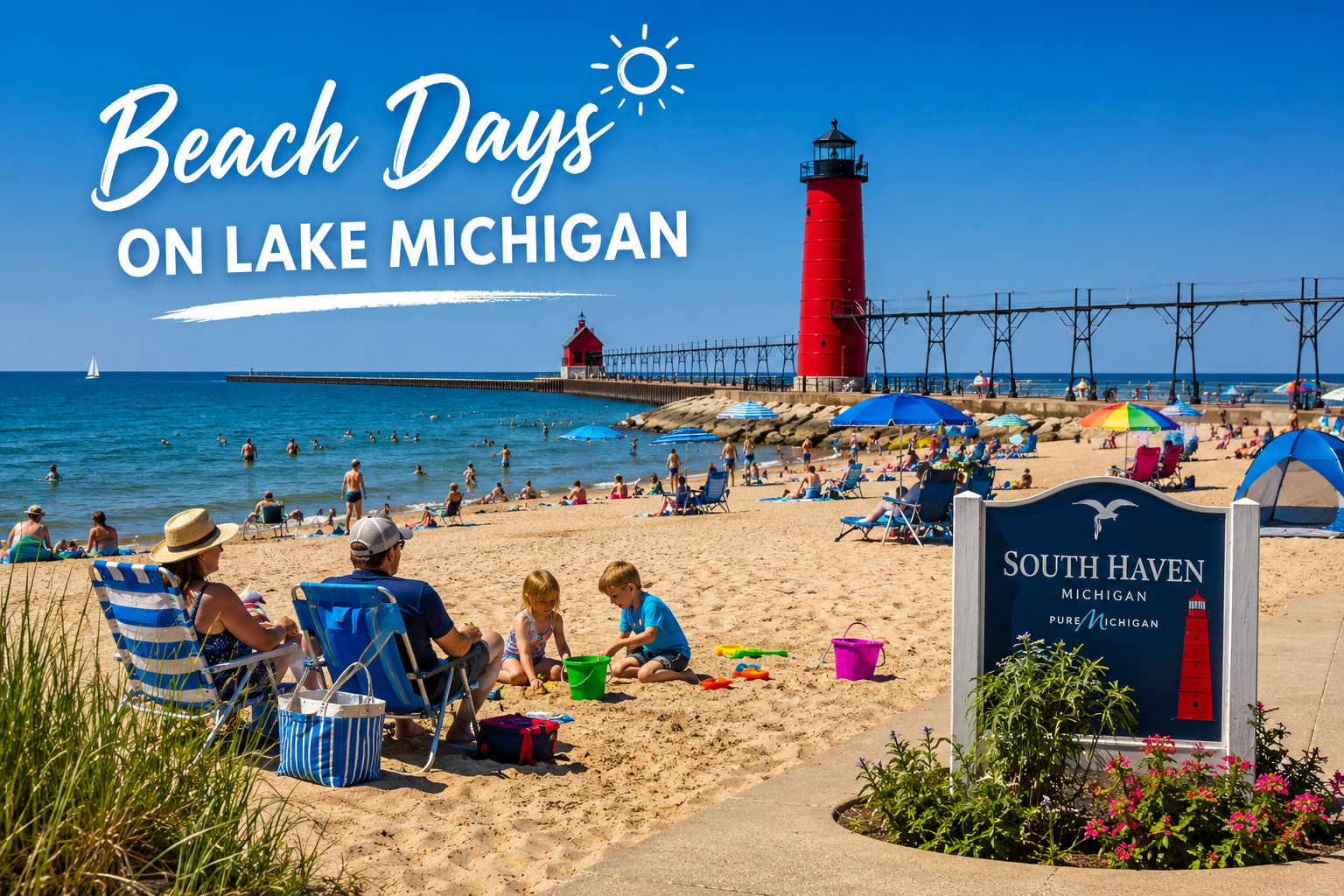 South Haven beach near Jellystone Park South Haven